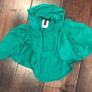 BCBG MaxAzria emerald green shrug‎ cardigan St. Patrick’s Day ☘️